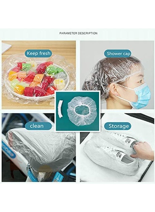١٠٠ قطعة من أغطية الأوعية المطاطية للاستخدام مرة واحدة، لحفظ الطعام طازجًا، أغطية بلاستيكية مرنة لتخزين الطعام، مثالية للنزهات العائلية في الهواء الطلق. - Image 5